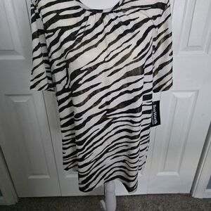BonWorth Black and White Zebra Print Blouse